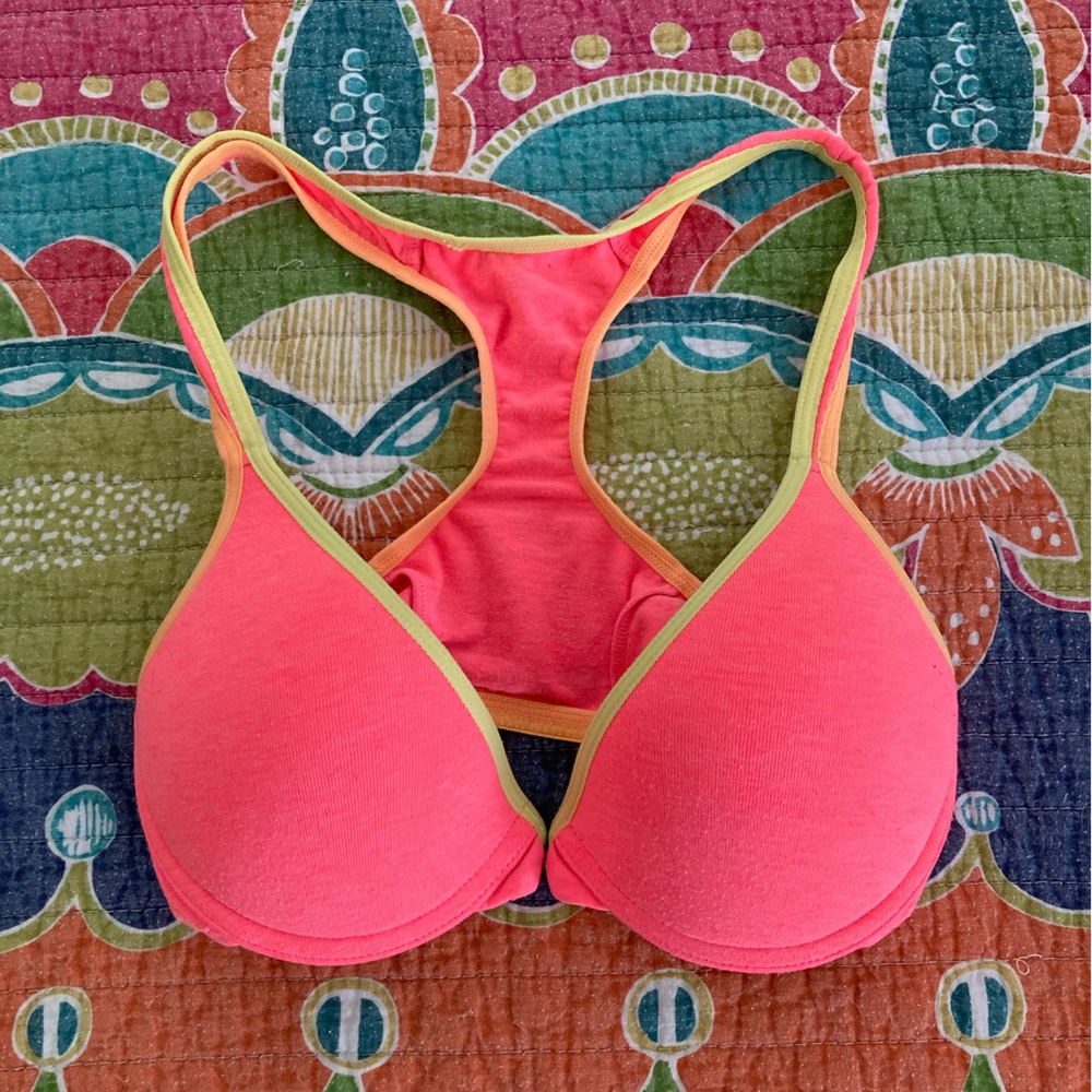 Women’s hot pink racer back push up bra size 32B